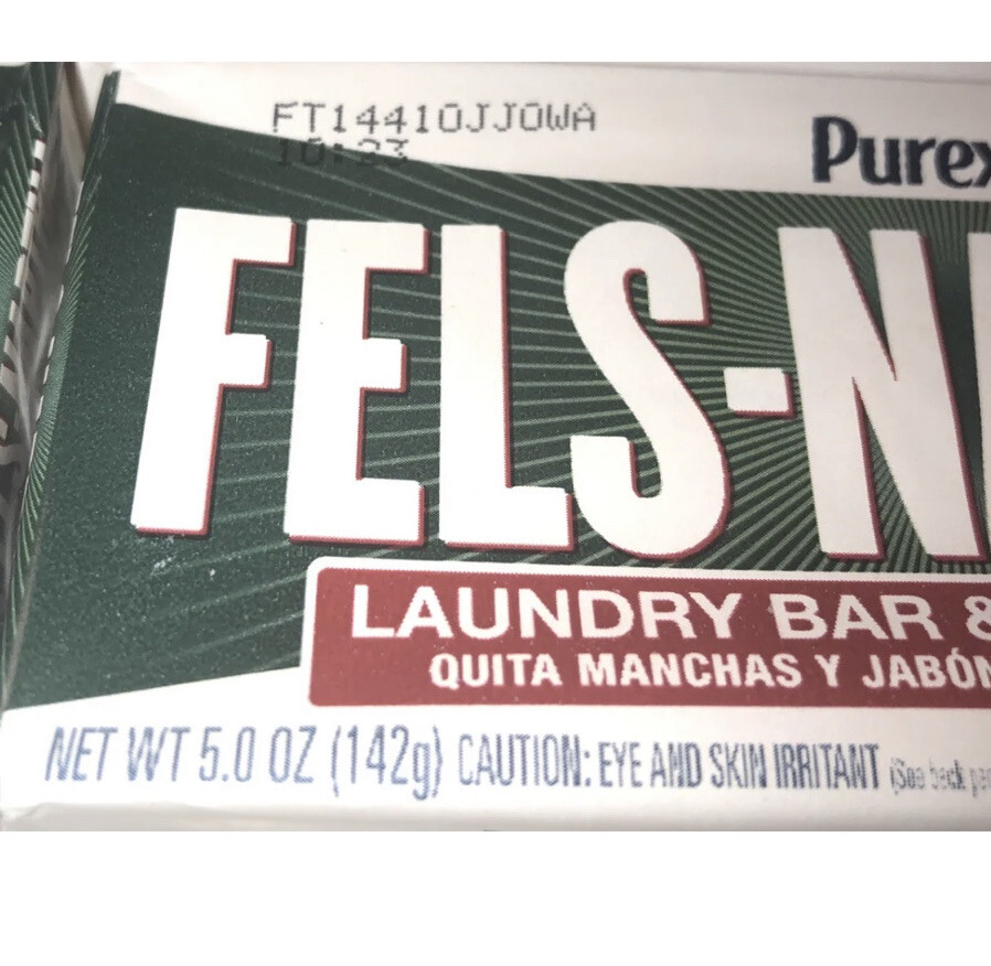 12 Fels Naptha Laundry Soap Bar 5.5 Oz box of 12 each ( Big Purex