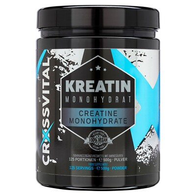 KREATIN MONOHYDRAT PULVER I CROSSVITAL I 500g I 125 PORTIONEN I MADE IN GERMANY