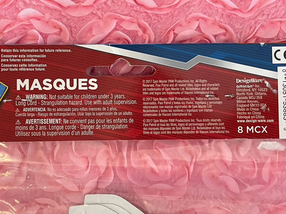 Lote de 3 - 24 Máscaras de Festa Patrulha Pata 8/pacote, Decoração de Máscara Facial de Festa - Imagem 3 de 4