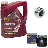 MotoröL ÖLfilter SM158 5W30 5Liter + ÖLablassschraube FüR Fiat Doblo Lancia