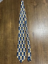 Rare, VHTF Vintage Star Song Apparel Group Men s Neck Tie Blue Gold Angels EUC