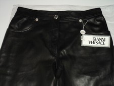pantaloni  100% pelle  GIANNI VERSACE   VINTAGE  NUOVO ORIGINALE TAGLIA 42