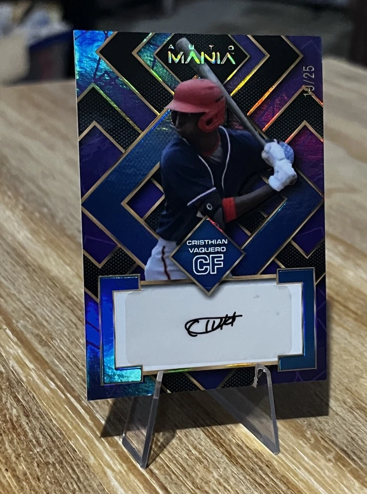 Christhian Vaquero /25 SQUARE PURPLE RAINBOW BOARD SP Auto Mania 2023 Autograph - Image 4 of 4