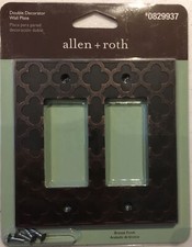 ALLEN ROTH 2-Gang Bronze Double Decorator Standard Wall Plate 829937