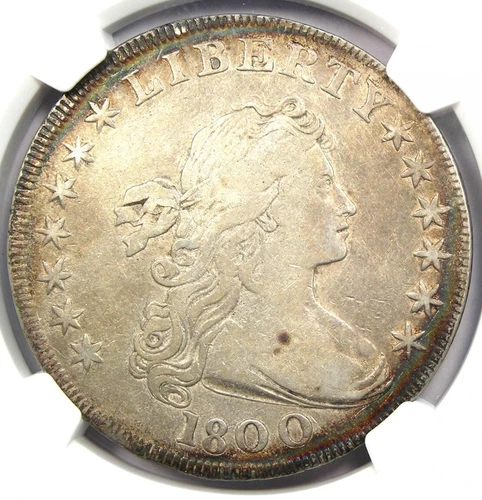 1800 Draped Bust Silver Dollar $1 Coin - Certified NGC VF Detail - Rare Coin!