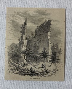 1872 magazine engraving~ KARR'S PINNACLES West Virginia