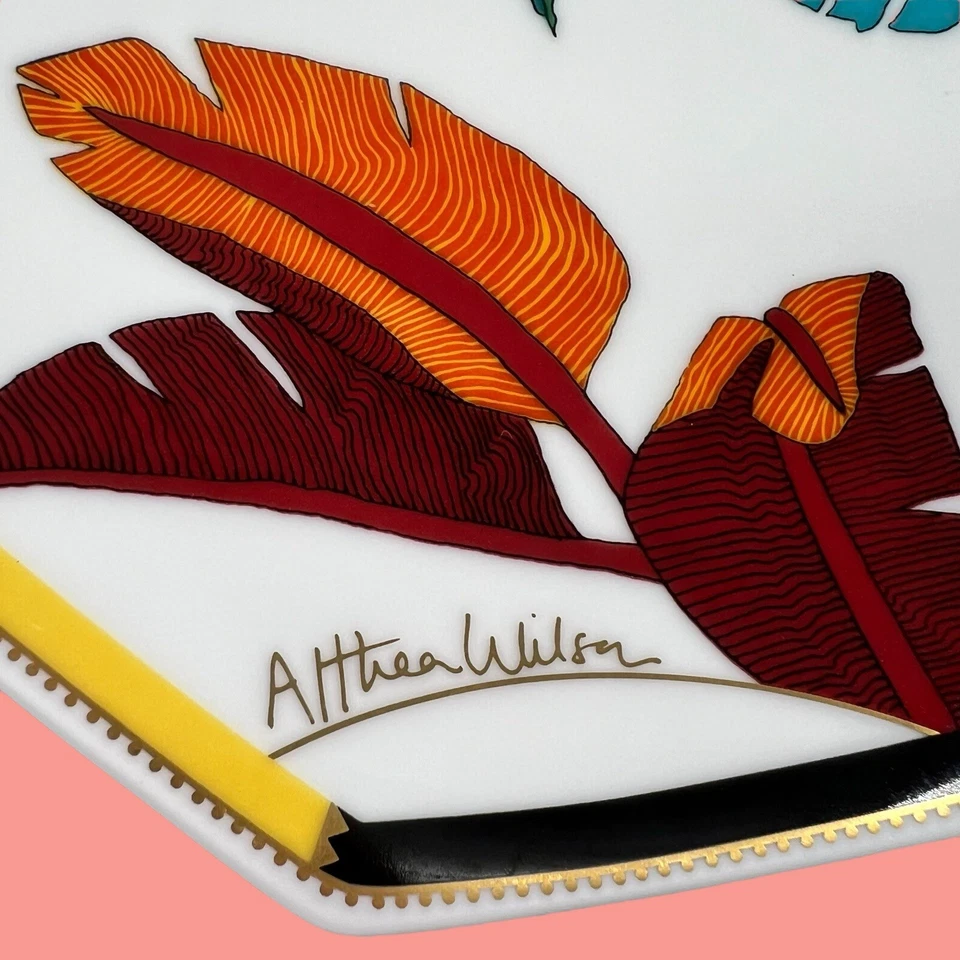 1992 Raku-En Shiseido Japão Osso China Pires Estampa Tropical Por Althea Wilson - Imagem 3 de 4