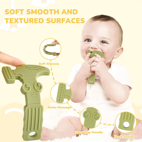 Baby Teething Toys for Babies 0-6 Months 6-12 Months, BPA Free Silicone Baby Mol - Picture 3 of 12