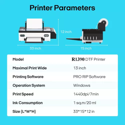 PUNEHOD Only A3 R1390 DTF Printer Direct to Film Roller Printer w/o supply - Picture 8 of 13