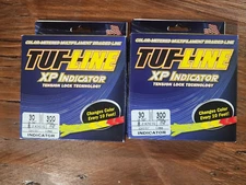 (2) NEW TUF-LINE XP Indicator Braid Color Metered Line 30lb TEST 600 Yards Total