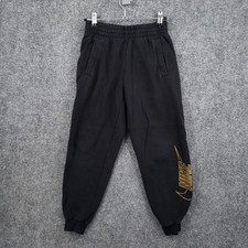 Nike Jogger Boys M Medium Youth Black Sportswear Club Fleece Sweatpants Swoosh