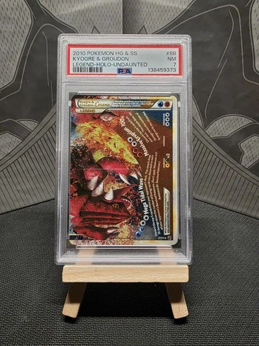 Pokemon 2010 HG & SS Kyogre & Groudon Legend Holo-Undaunted #88 PSA 7
