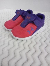 Baby Girl Toddler Under Armour Shoes Sneaker Adjustable Purple Pink US 5k