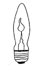 B&P Lamp 3W Ca-10 32Mm Bulb, Standard Base, Clear Flicker Flame