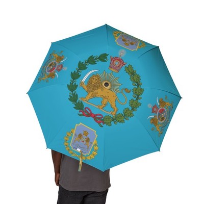 Persian Lion and Sun Umbrella | Shir o Khorshid | Iran Flag | Pahlavi Turquoise