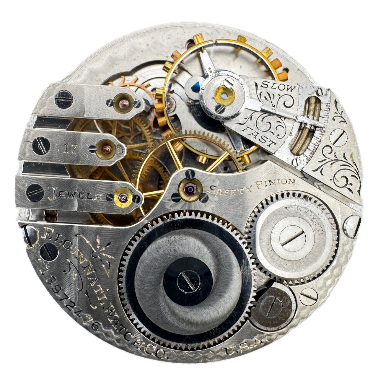 Antique 16s 1909 Elgin 17 Jewel Mechanical Pocket Watch Movement 340 USA