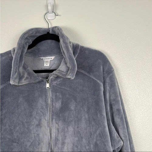Athleta Double Cozy Karma Recovery Bomber Fleece Jacket Blue Sz 1X NWT - Picture 2 of 5