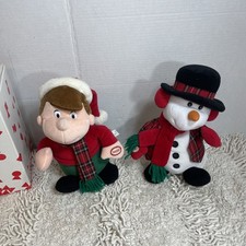 Avon Kids Sing-Along Snow Pals Plush Set Christmas Talking Snowman & Boy TESTED!