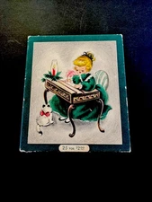 1 Hallmark EMPTY BOX, Once Included 25 VTG Xmas Greeting Cards Girl with Kitten