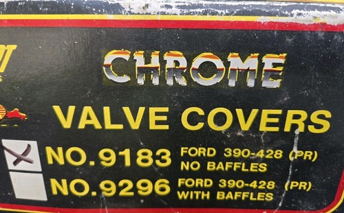 Ford 390 428 Cobra Jet Mustang Chrome valve covers Trans Dapt Nos - Picture 3 of 6