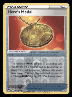 Hero's Medal SWSH04: Vivid Voltage #152/185 Uncommon Reverse Holo Pokemon LP