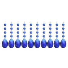 10PCS Teardrop Crystal Chandelier 125mm Length Prisms Part, Dark Blue