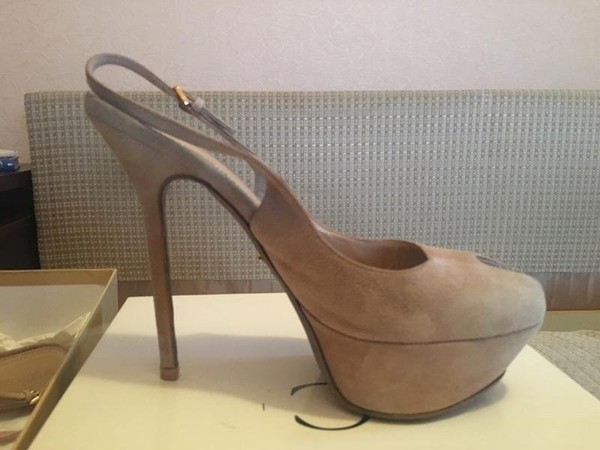 Women Sergio Rossi Heels Beige Suede 38