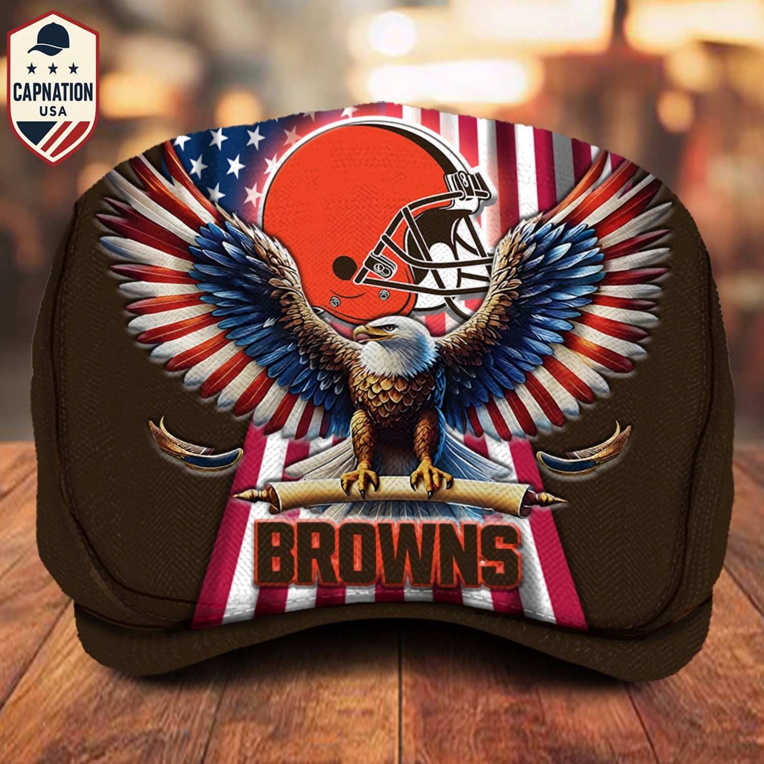 Clevelan-Browns Jeff Cap NFL Newsboy Cap Driving Cap Flat Cap Golf Cap For Men 4