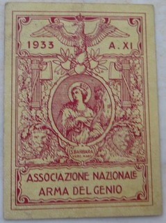 1933 TESSERA POLITICA ASSOCIAZIONE NAZIONALE ARMA DEL GENIO