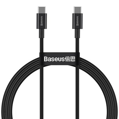 Kabel Baseus 100W USB-C für USB-C 1m Lade und Datensynchronisationskabel Schwarz