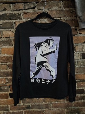 Naruto Shippuden Hinata Hyuga Shirt Mens Medium Black Long Sleeve Anime Tee
