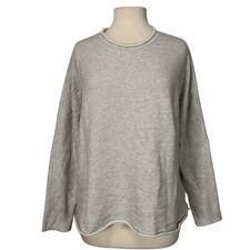 Frank Eileen Roll Neck Long Sleeve Capelet Triple Fleece Gray Women s M Gray