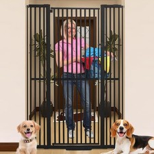 SHYUJAJIE 71 Inch Extra Tall Pet Gate for Cats Black 29.5-48"wide