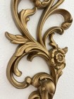 VTG Hollywood Regency Syroco Gold Scrolled Floral Candle Holder Sconces 4531 L&R — photo 7