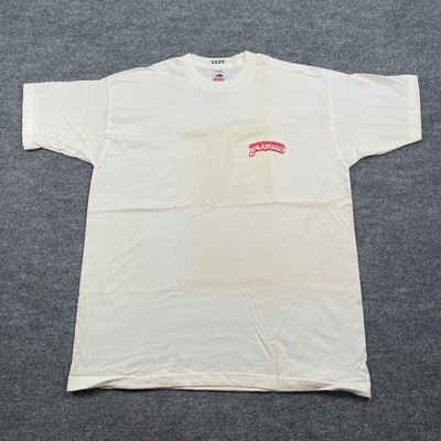 Vintage 90s Backwoods Smokes Cigar Shirt XL 23x29 Ivory White Single-Stitch