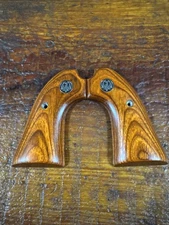 Factory Ruger Bisley Smooth Wood Grips With Silver Medallions. No Grip Screw.