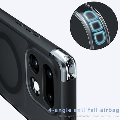 For Realme 16 Pro+, Shockproof 4 Airbags Case Matte Acrylic Shell Back Cover