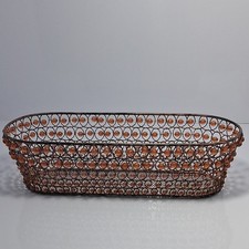 Oval Metal Wire Basket Brown Freestanding Non-Lidded 15 in L x 5 in W x 4 in D