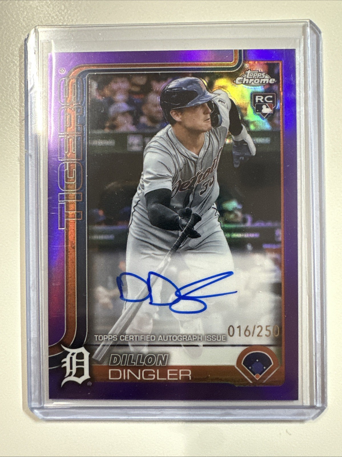 2025 Topps Chrome Dillon Dingler Auto /250 purple #RA-DD Purple Rookie RC