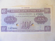 British M-35 10 Shilling Military Currency Specimen Note WWII - Mint