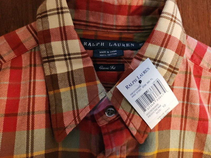 NWT RALPH LAUREN Blue Label Collection Plaid Top Shirt Blouse