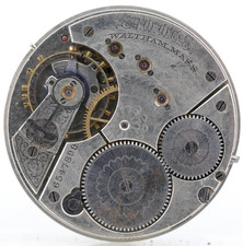 WALTHAM GRADE No. 28, 16s, 15j, 6547899 POCKET WATCH MOVEMENT, FOR REPAIR (KC)