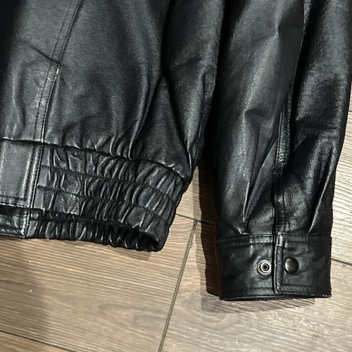 Wilsons giacca bomber uomo vera pelle nera cerniera davanti taglia large - Foto 13 di 18