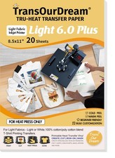 TransOurDream Iron on Transfer Paper for Heat Press 20 Sheets, Light