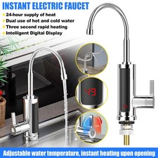 Heating Bathroom Fast Heater Water Kitchen Hot Instant Faucet Tap 360° Electric