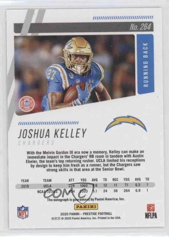 2020 Prestige Xtra Points Orange Signatures /25 Joshua Kelley Rookie Auto RC - Image 2 of 2