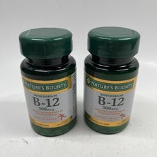 2 PACK Nature's Bounty Vitamin B-12 500 mcg 100 Quick Dissolve Tablets Exp 01/27