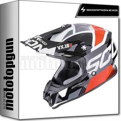 SCORPION CASQUE OFF-ROAD POUR MOTO VX-16 EVO AIR ANALOG NOIR ROUGE XL - Photo 1/3