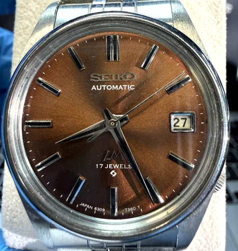 Vintage SEIKO 5 LM 6309 Men's Watch Automatic Japan Date Only-Caseback Replaced