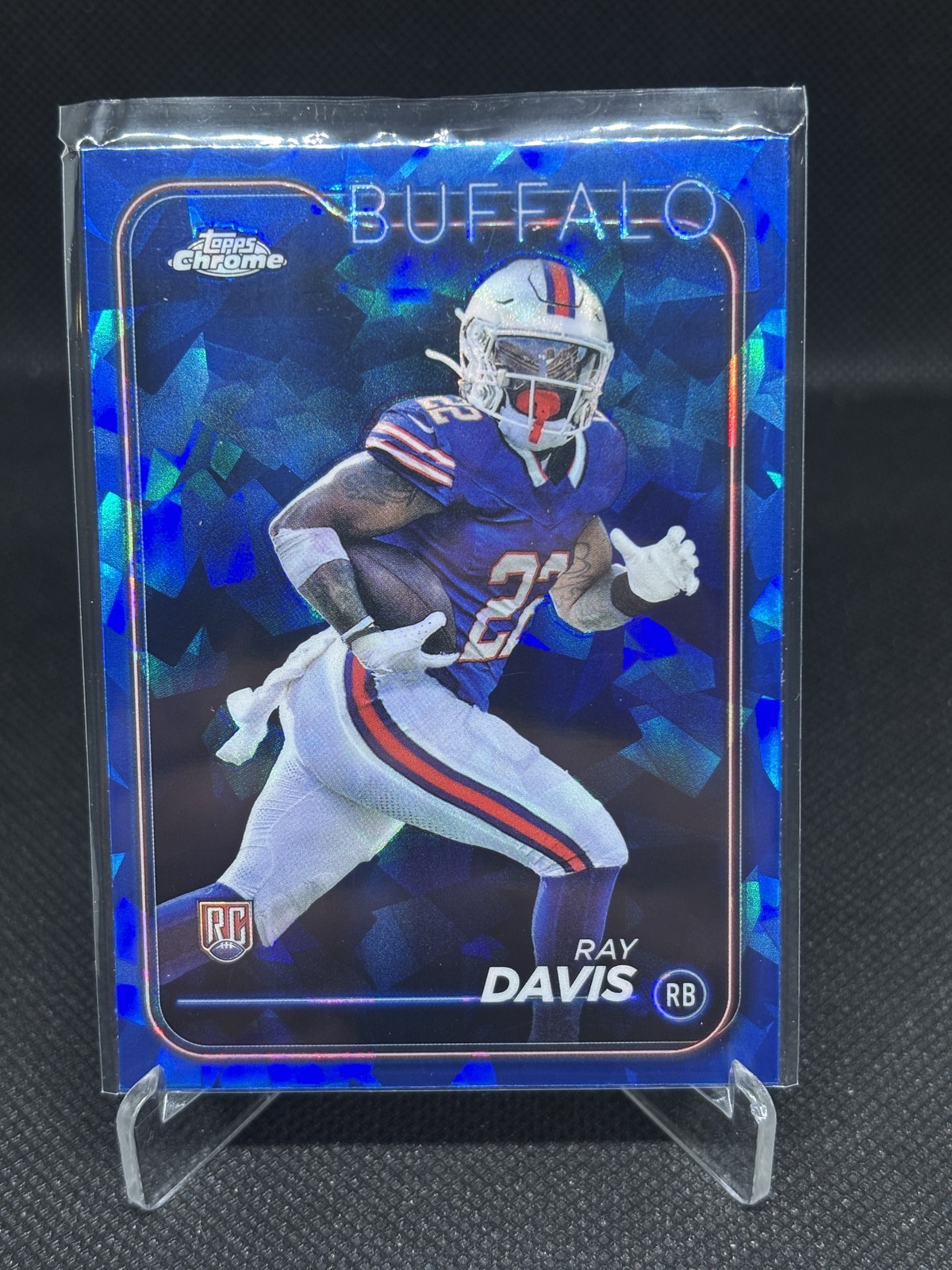 2024 Topps Chrome Football-Ray Davis Blue Sapphire Bills #253 RC